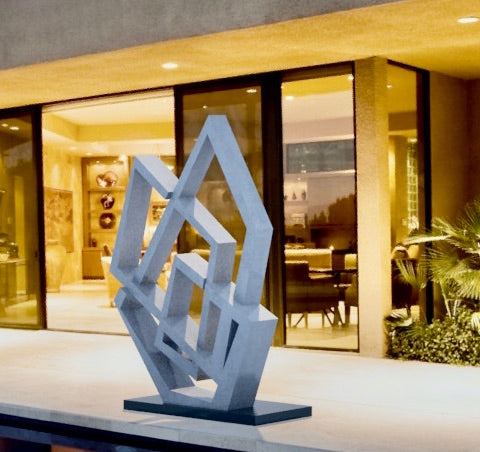 Contemporary Italian Aluminum Hand-Made Geometric Modern Sculpture
