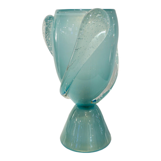 Barovier Toso Contemporary Italian Modern Aqua Blue Murano Glass Organic Lamp