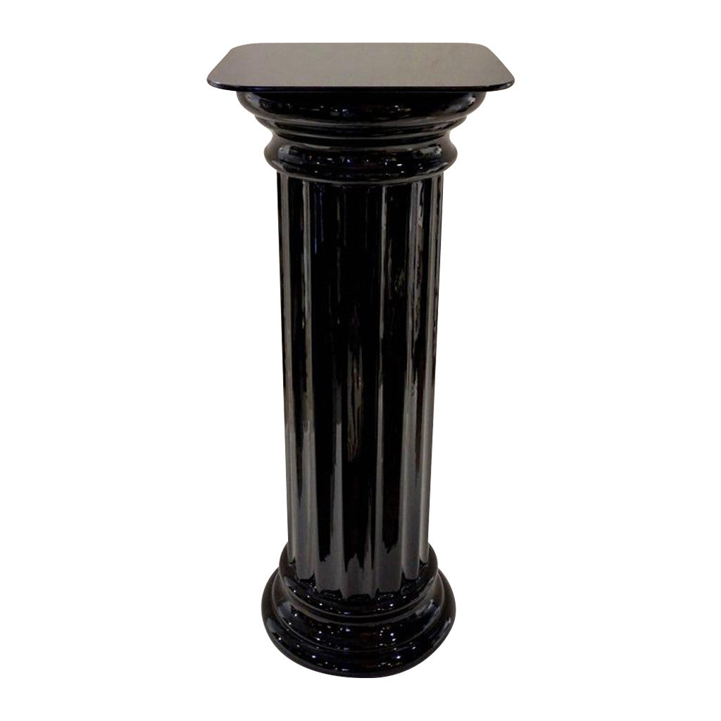 1960s Rare Italian Art Deco Black Glass Round Column - Cosulich Interiors & Antiques