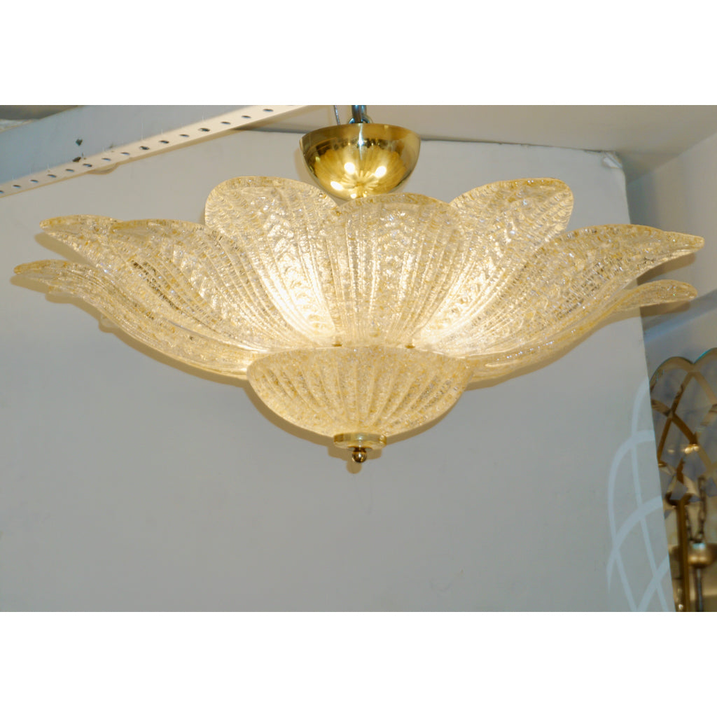 Barovier Toso Style Italian Gold Textured Murano Glass