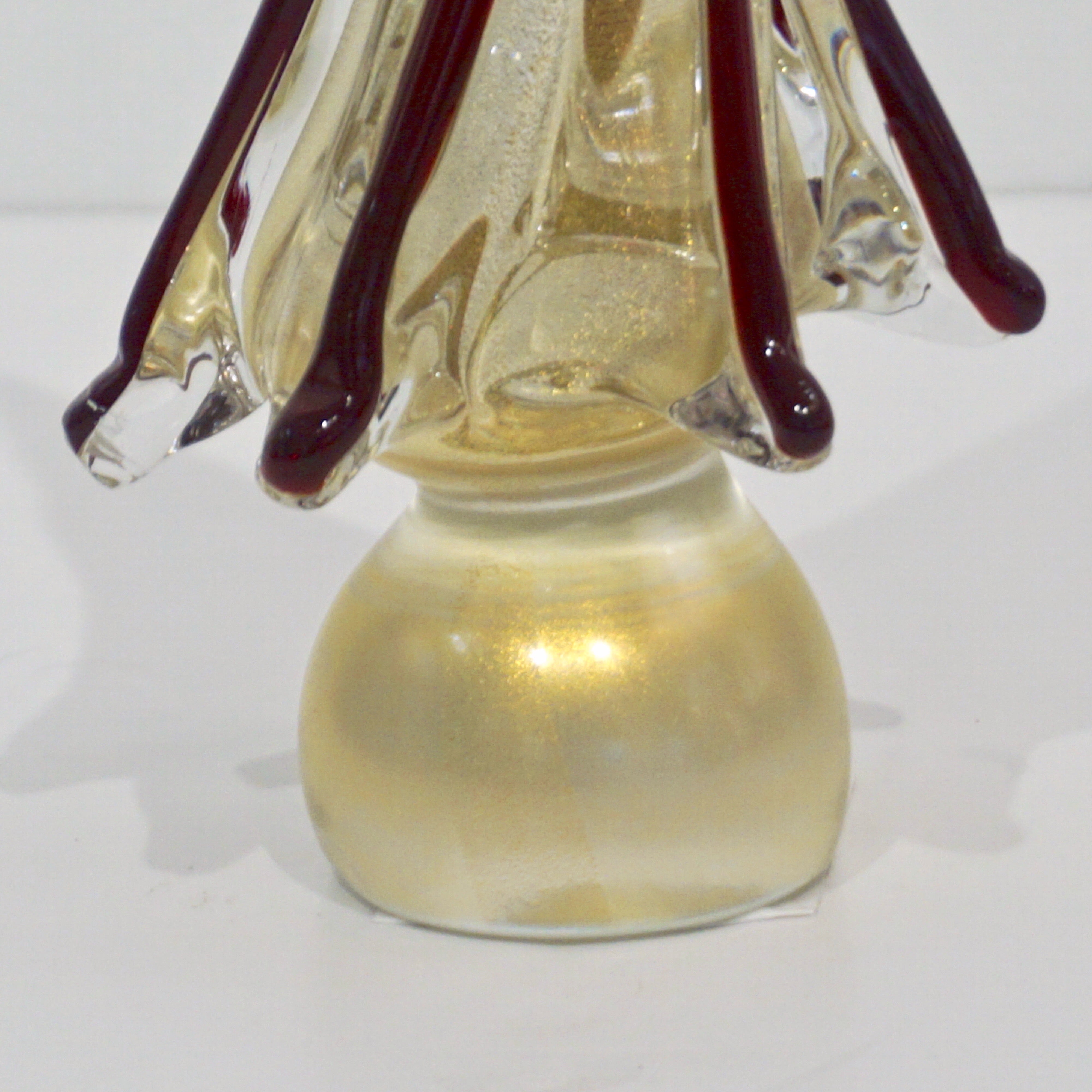 Formia Italian Vintage Wine Red Gold Murano Glass Christmas Tree Sculp ...
