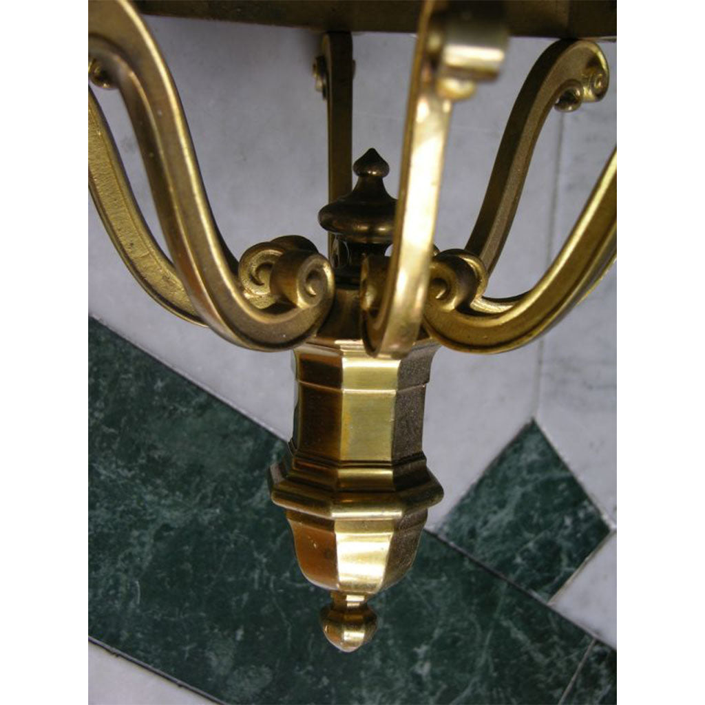 19th Century 1860 French Antique Neoclassical Brass Lantern