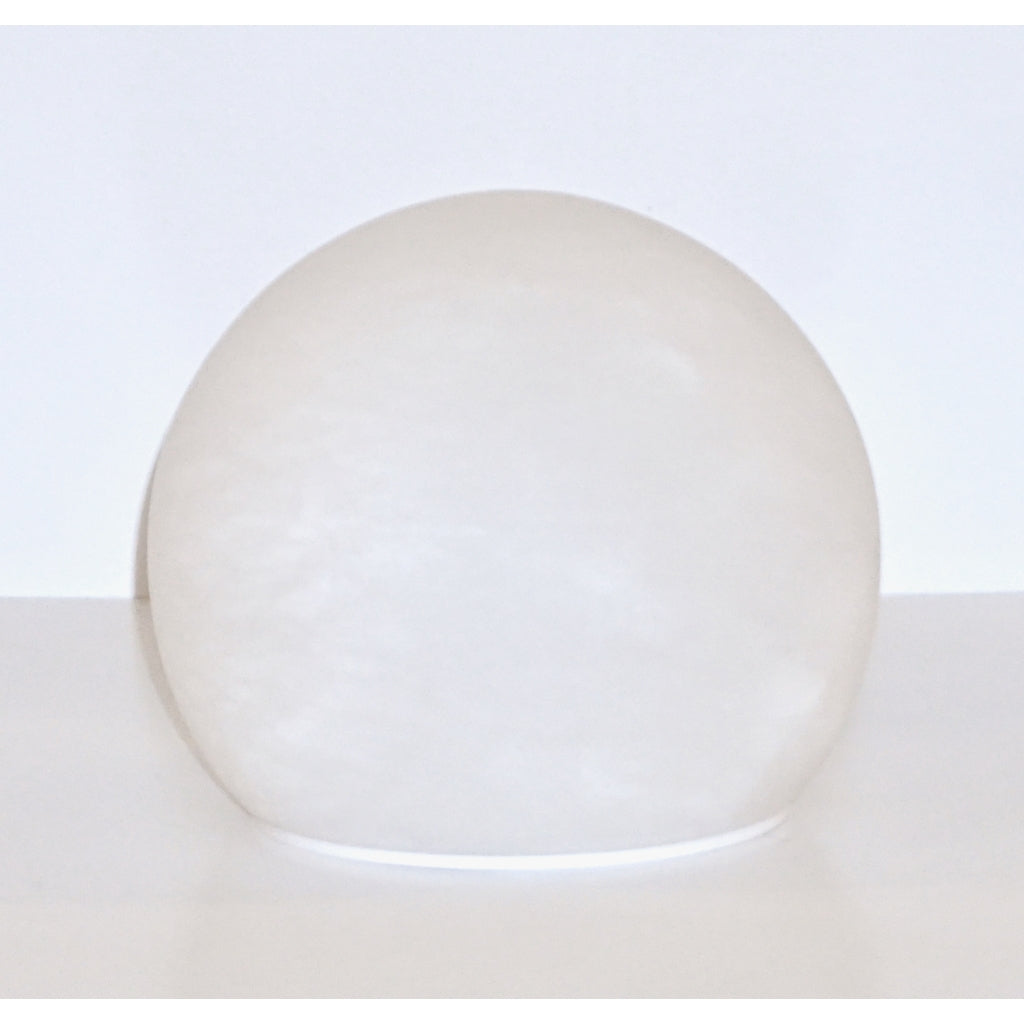 Bespoke Italian Minimalist White Alabaster Moon Wireless Round Table/Desk Lamp