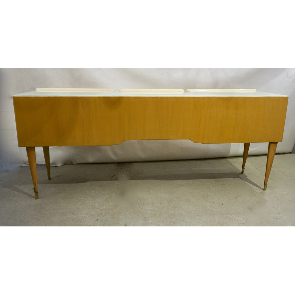 1950s Pier Luigi Colli Vintage Italian Design Cream & Honey Ashwood Modern Desk