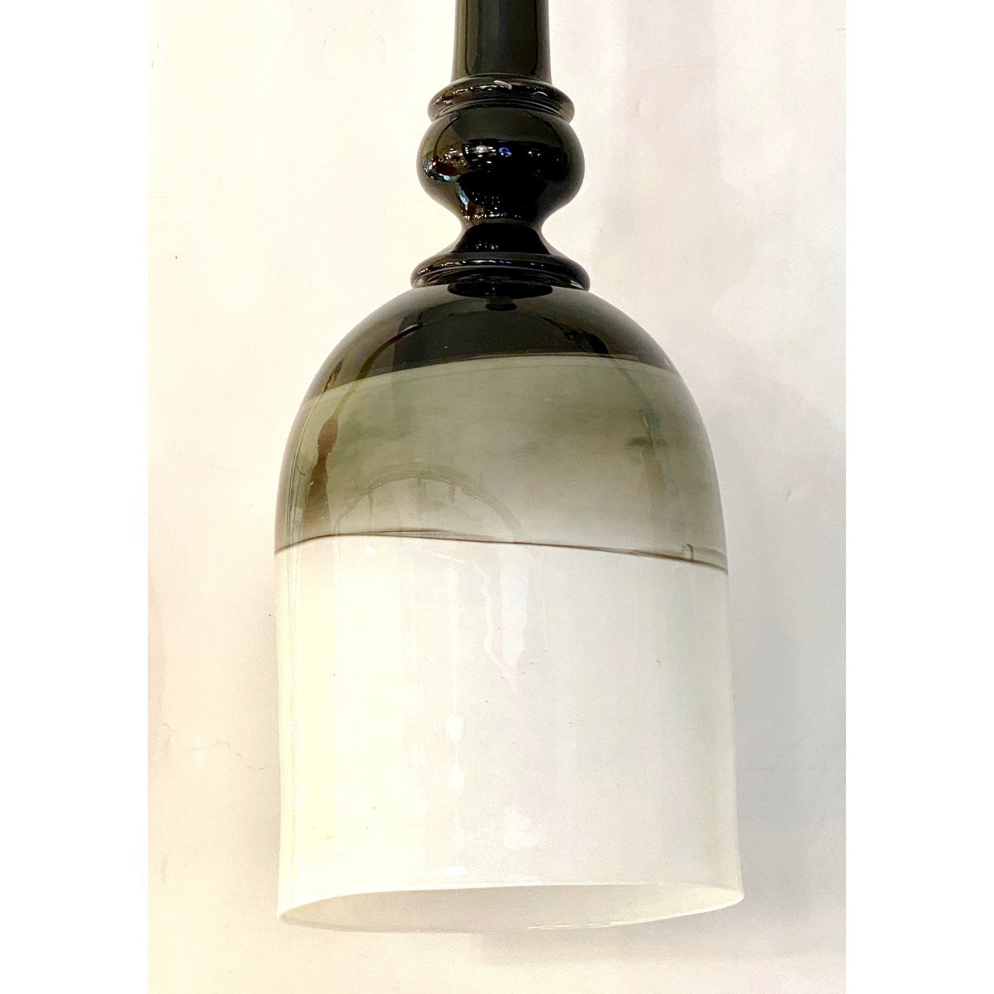 Contemporary Bespoke Italian Organic Black White Grey Murano Glass Pendant Light