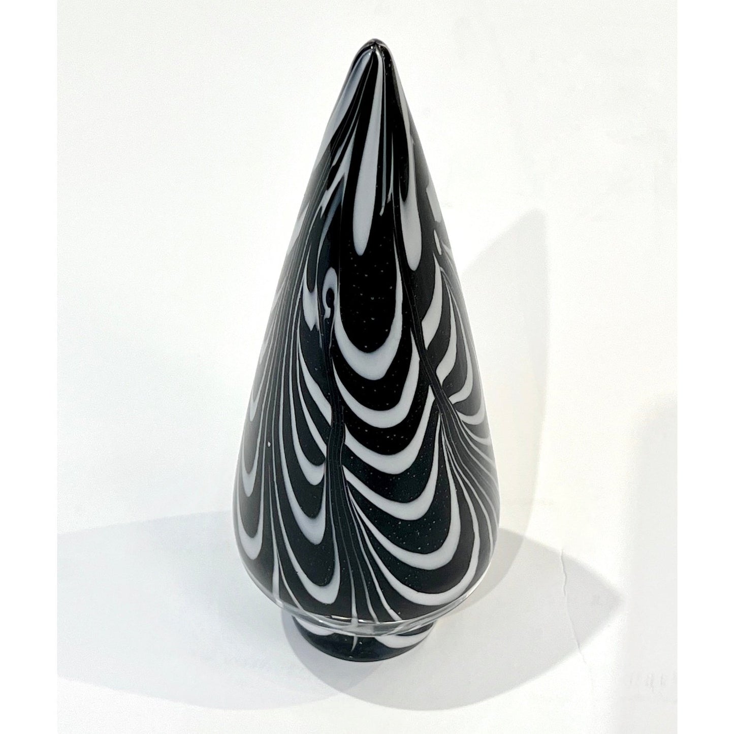 1980 Formia Italian Vintage White Black Clear Murano Glass Tree Modern Sculpture