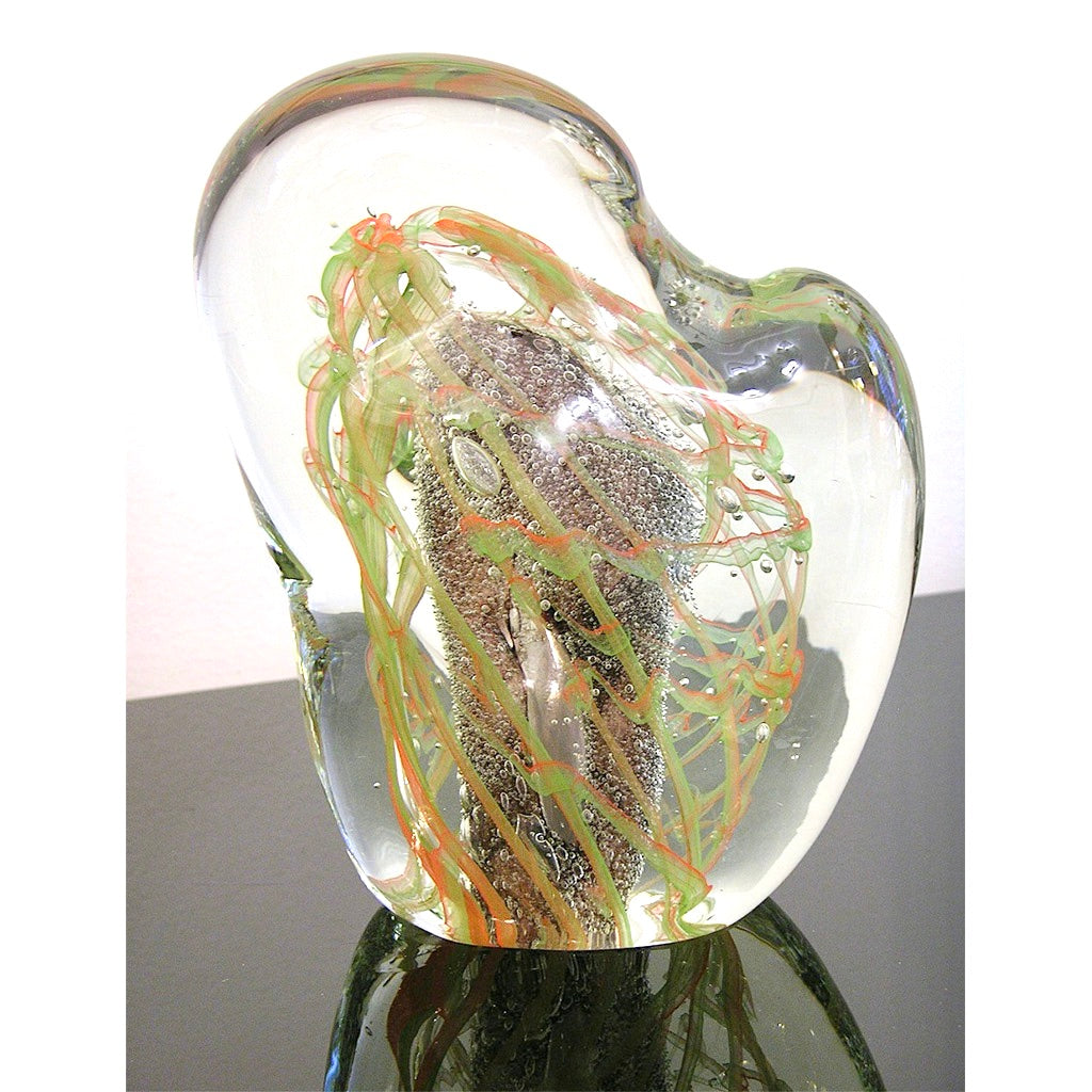 Salviati Vintage Green Orange Purple Crystal Murano Glass