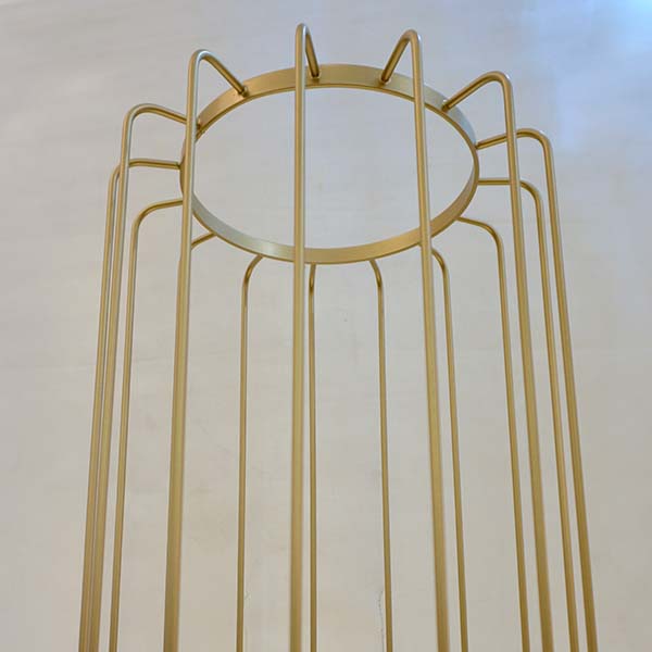 Cosulich Interiors Minimalist Italian Futurist Gold Steel Open Floor Lamp