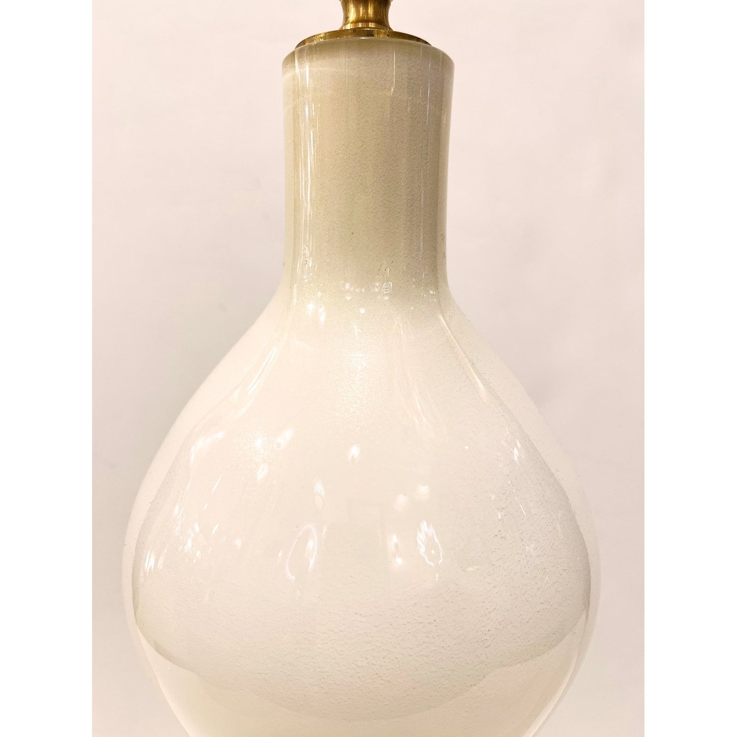 Italian Modern Pair of Cream Ivory Gold Silhouette Lamps with Terracotta shades