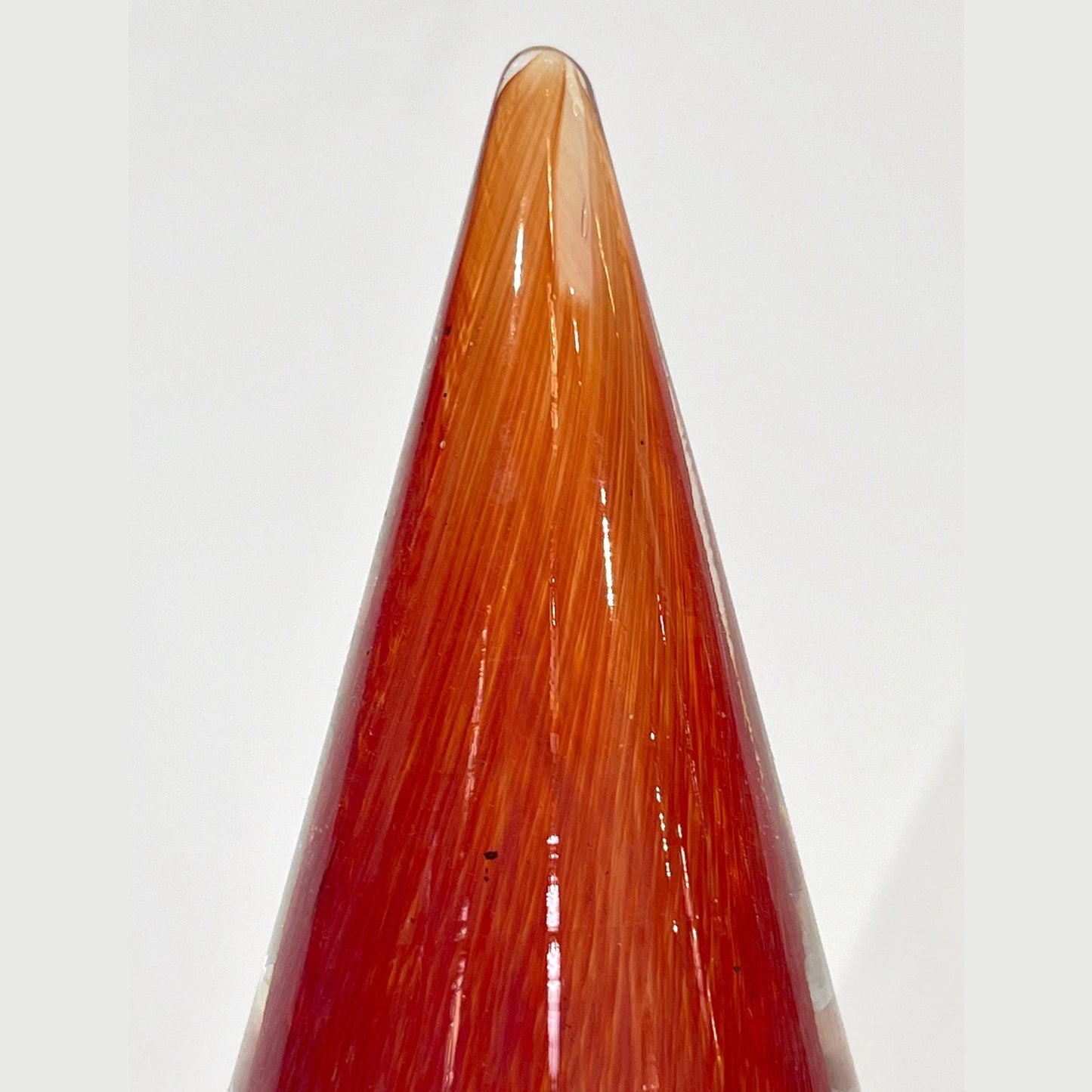 Formia 1980s Italian Vintage Red Orange Clear Murano Glass Tree Modern Sculpture
