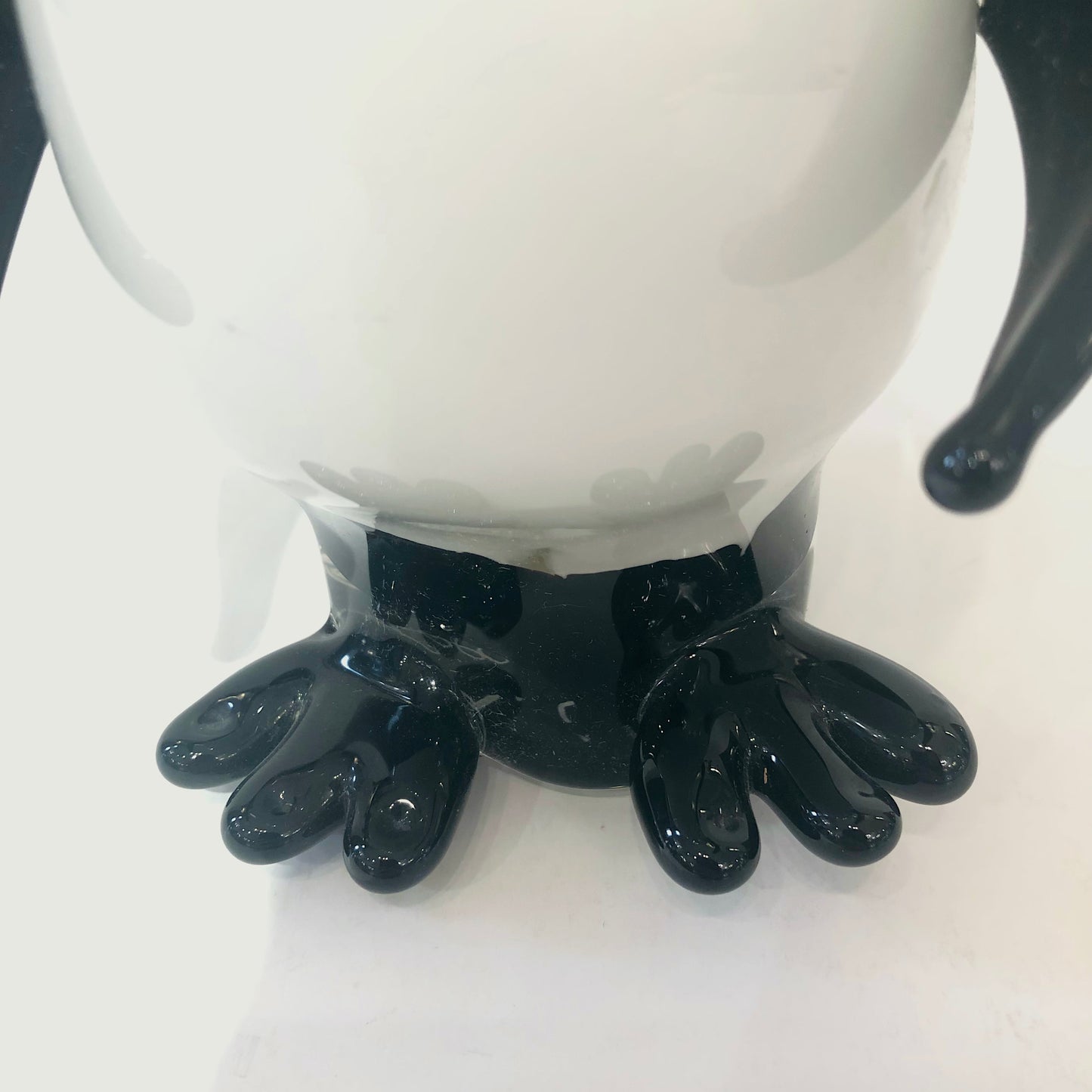 Italian Black & White Blown Solid Murano Glass Modern Penguin Sculpture