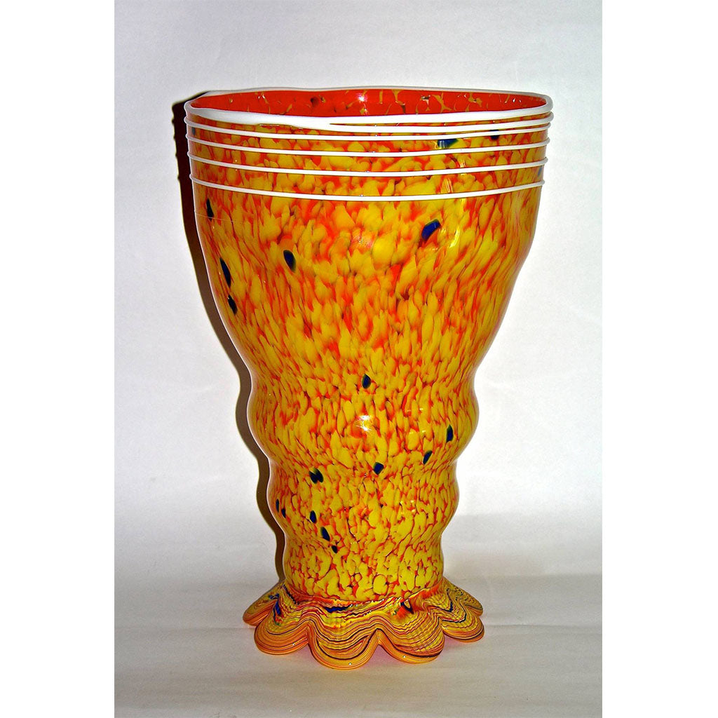 Barovier Toso 1990s Modern Yellow-Orange Murano Glass Luminous Table Lamps