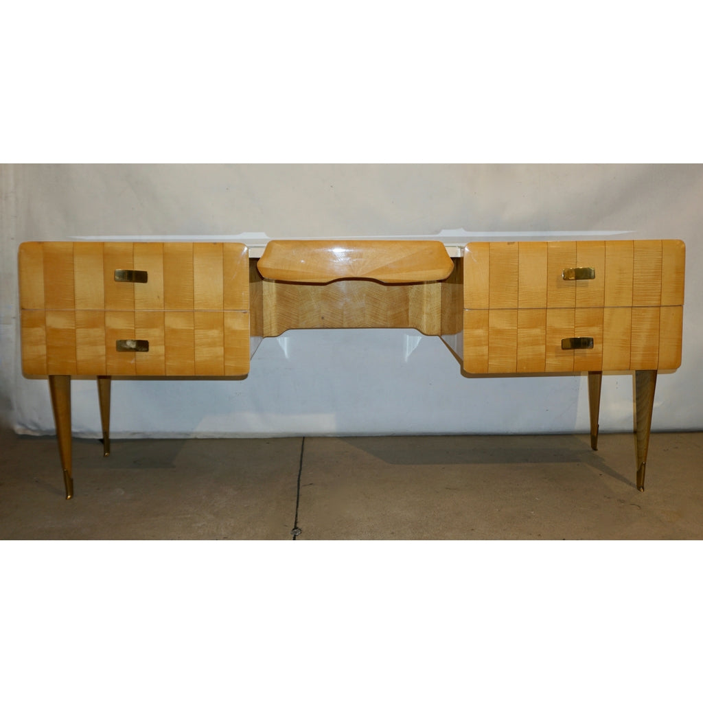 1950s Pier Luigi Colli Vintage Italian Design Cream & Honey Ashwood Modern Desk