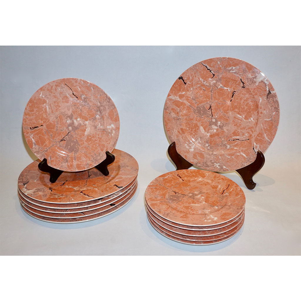 Villeroy & Boch Set for 12 Orange Pink Platters and Dessert Plates