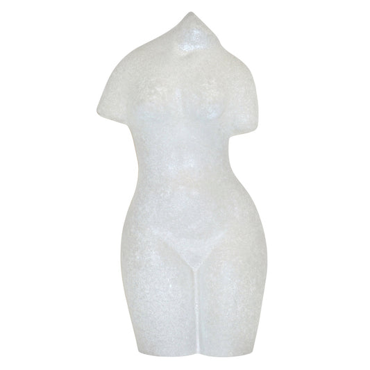 1960s Italian White Scavo Murano Glass Nude Figure