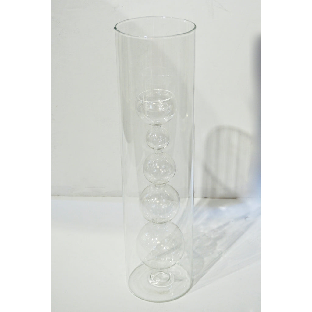 1970s Leucos Italian Design Crystal Clear Murano Glass Candleholder or Vase