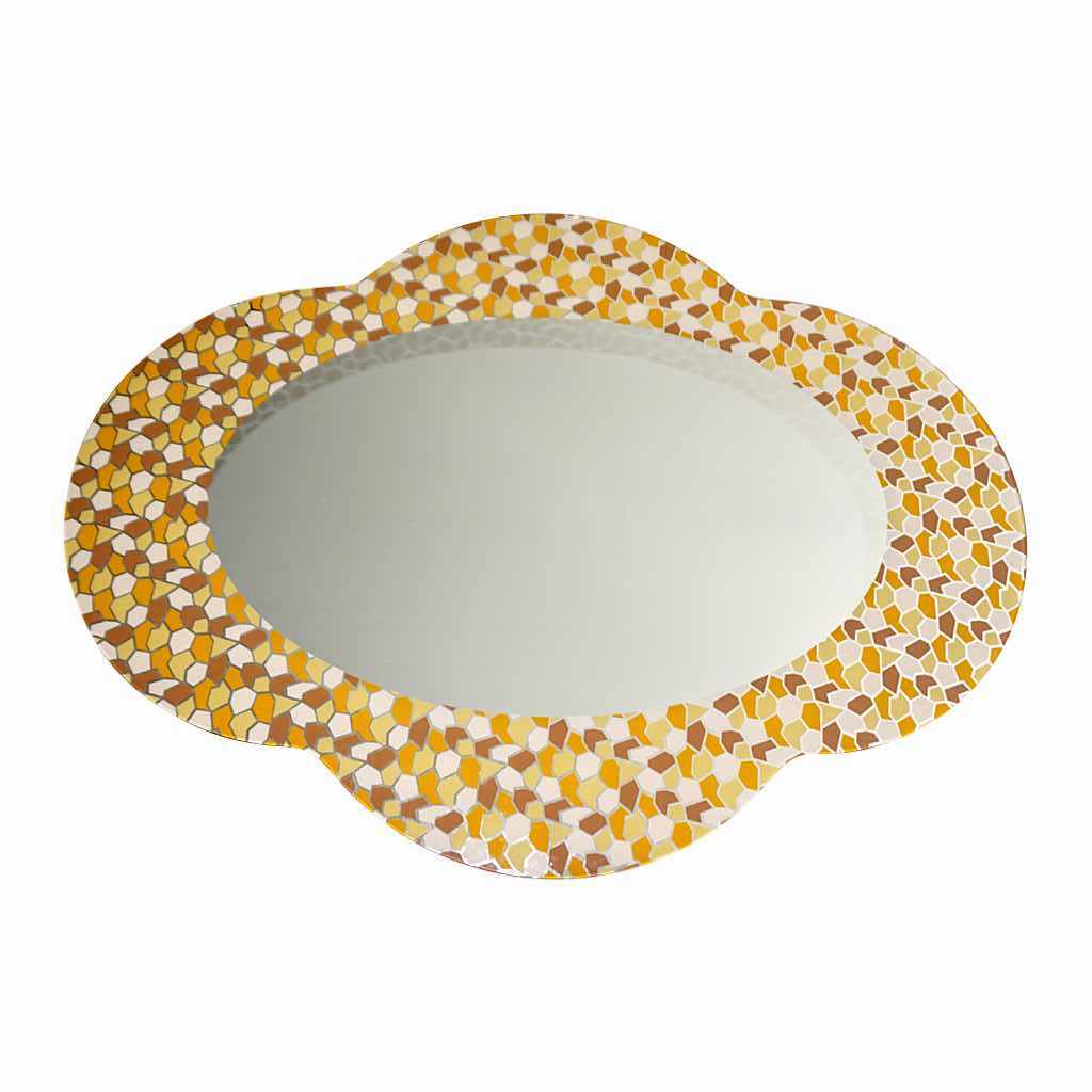 2000 Alessandro Mendini for Glas Italia Postmodern Orange Yellow Brown Mirror - Cosulich Interiors & Antiques