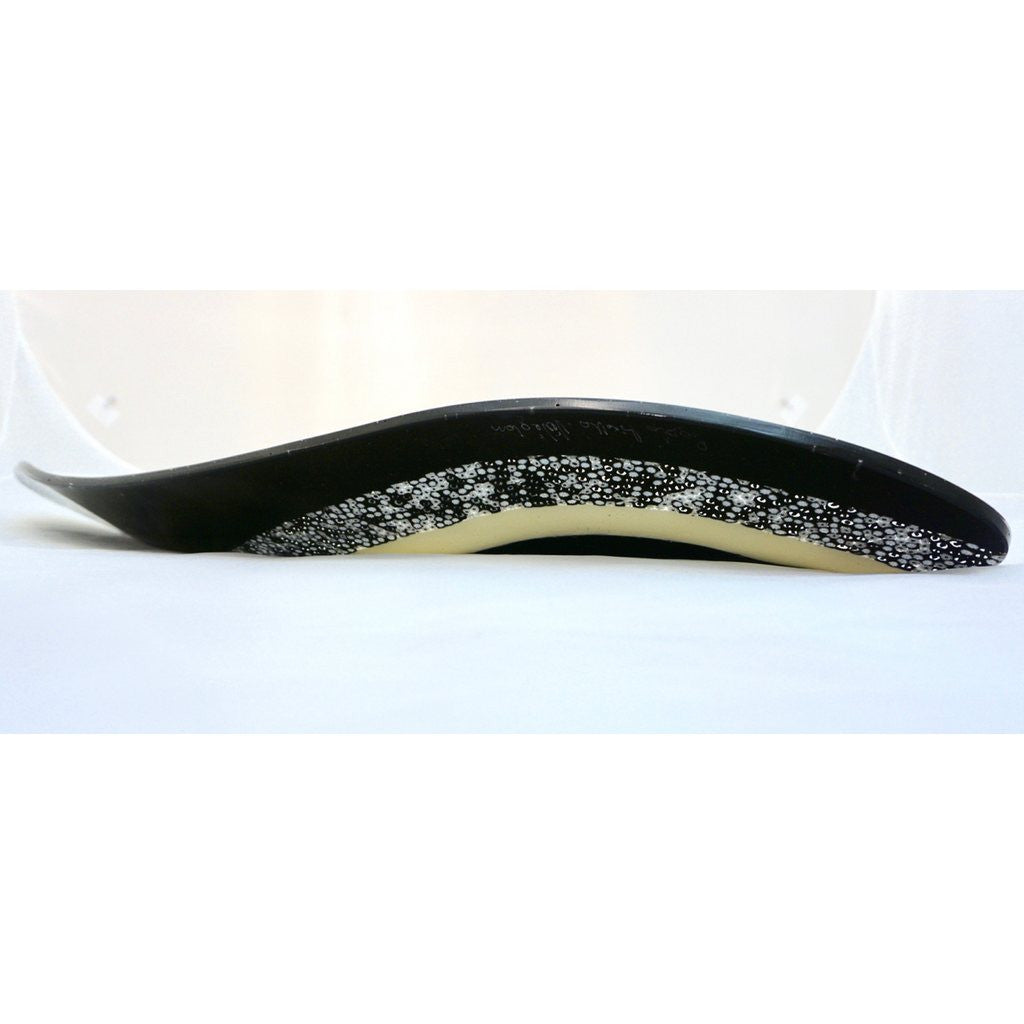 Contemporary Italian Black and White Murano Art Glass Mosaic Curve Centerpiece - Cosulich Interiors & Antiques