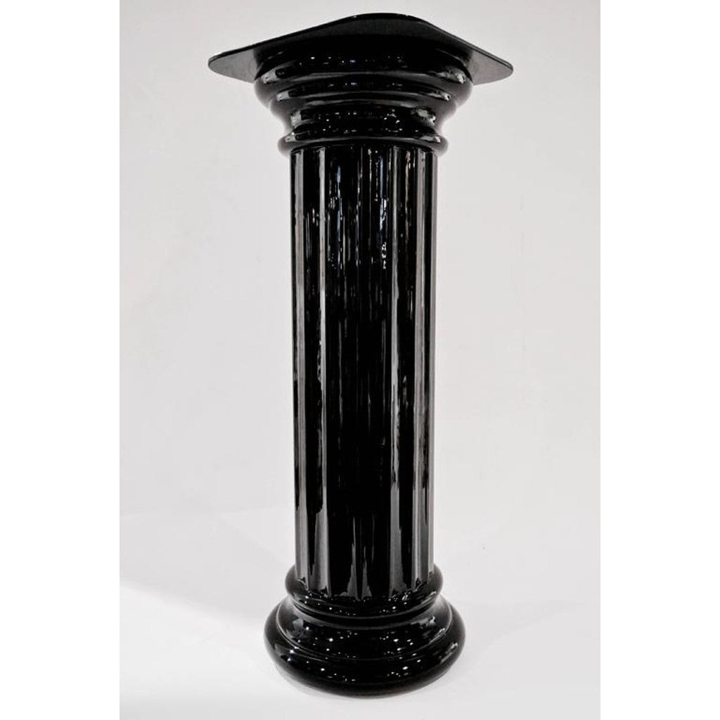 1960s Rare Italian Art Deco Black Glass Round Column - Cosulich Interiors & Antiques
