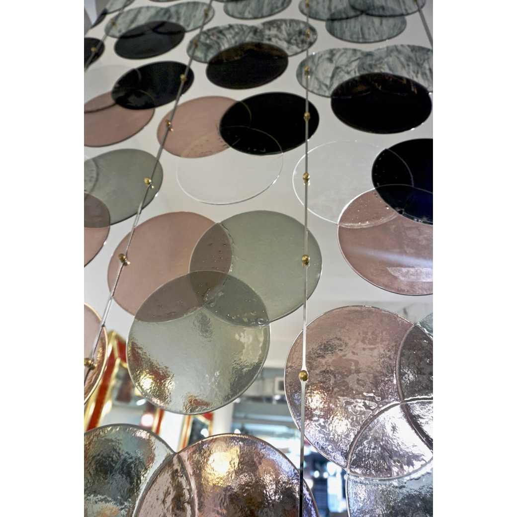 Organic Modern Italian Geometric Black Pink Aqua Murano Glass Curtain/Divider - Cosulich Interiors & Antiques