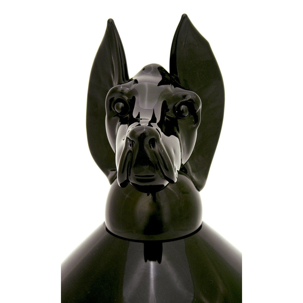 Formia 2001 Italian Set of 3 Black Murano Glass Bottles with Dog Head Stopper - Cosulich Interiors & Antiques