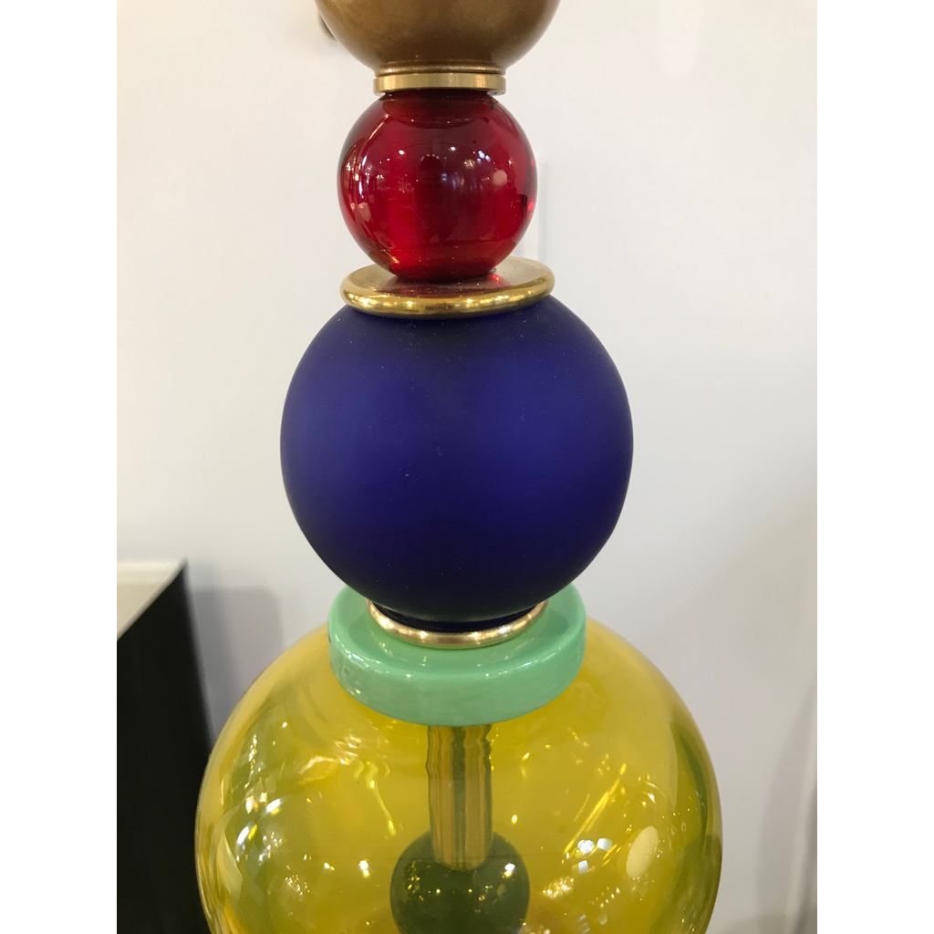 Postmodern Italian Memphis Design Yellow Red Green Blue White Murano Glass Lamps