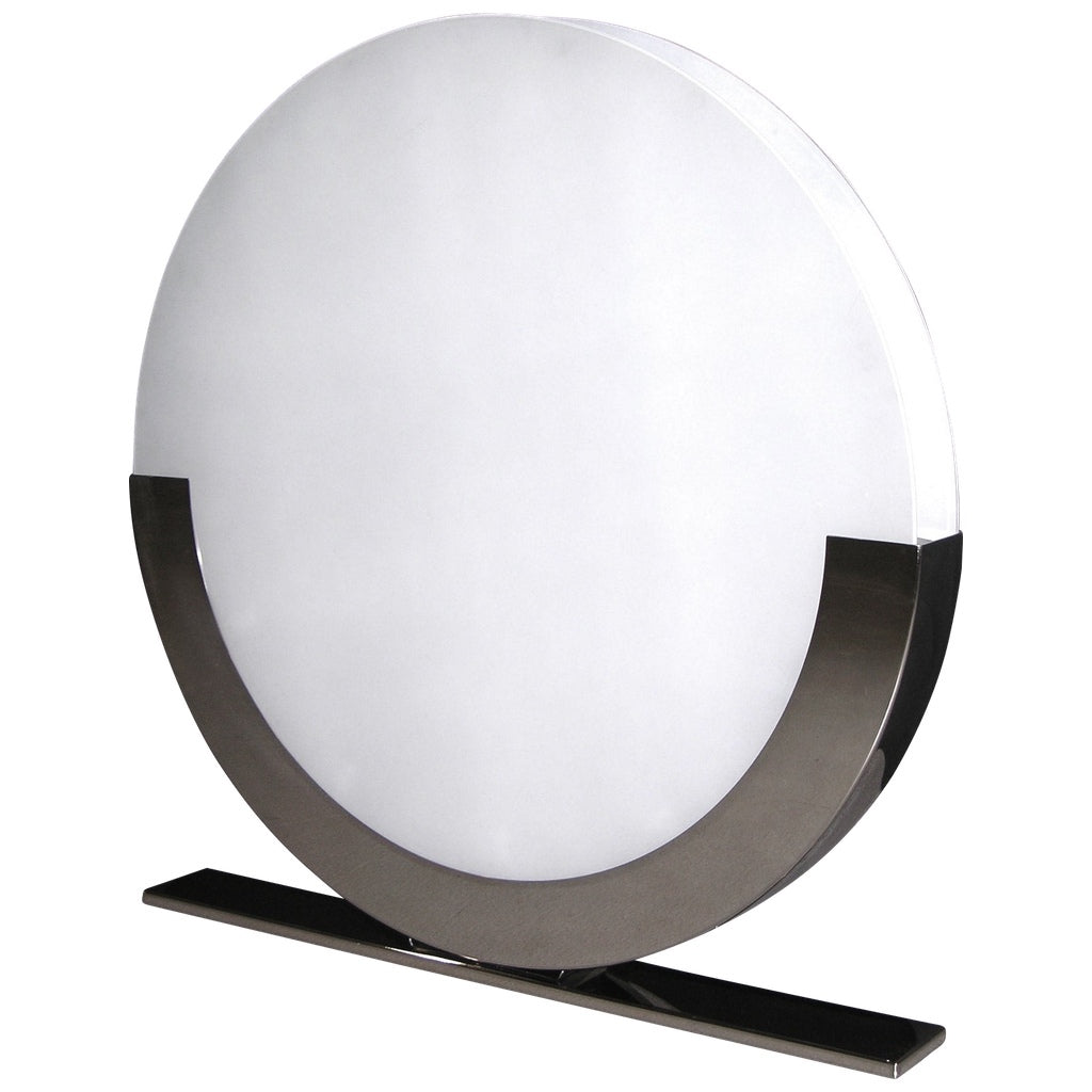 Monumental Italian Design White and Chrome Round Floor or Table Lamps