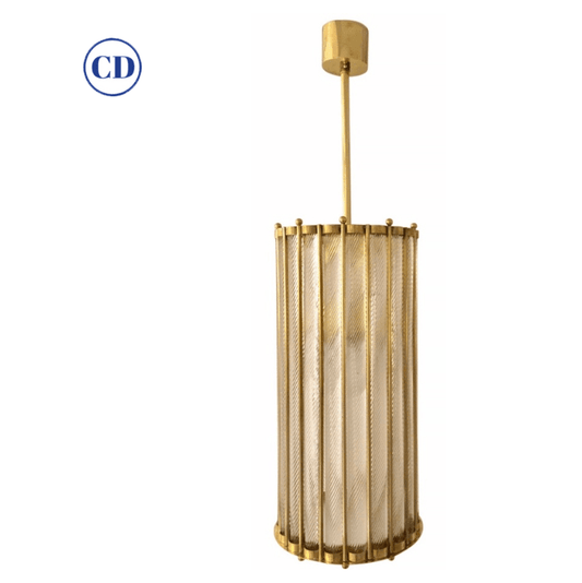 Italian Brass Crystal Murano Glass Customizable Lantern / Chandelier