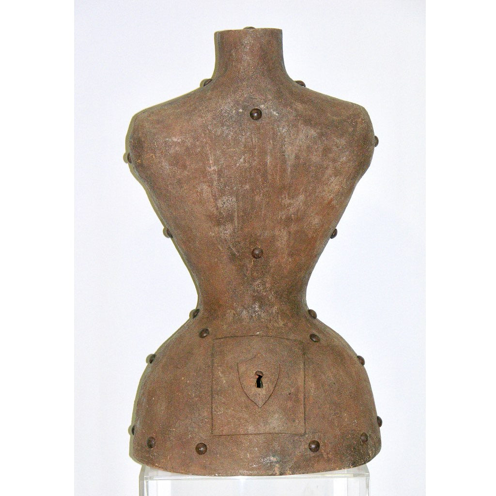 Contemporary Italian Sculpture of a Modern Bust in Brown Terracotta with Keyholes - Cosulich Interiors & Antiques